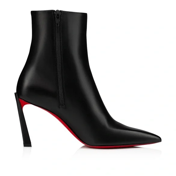 Christian Louboutin Black Booties Heel 85 mm Size 38 - Picture 3 of 8